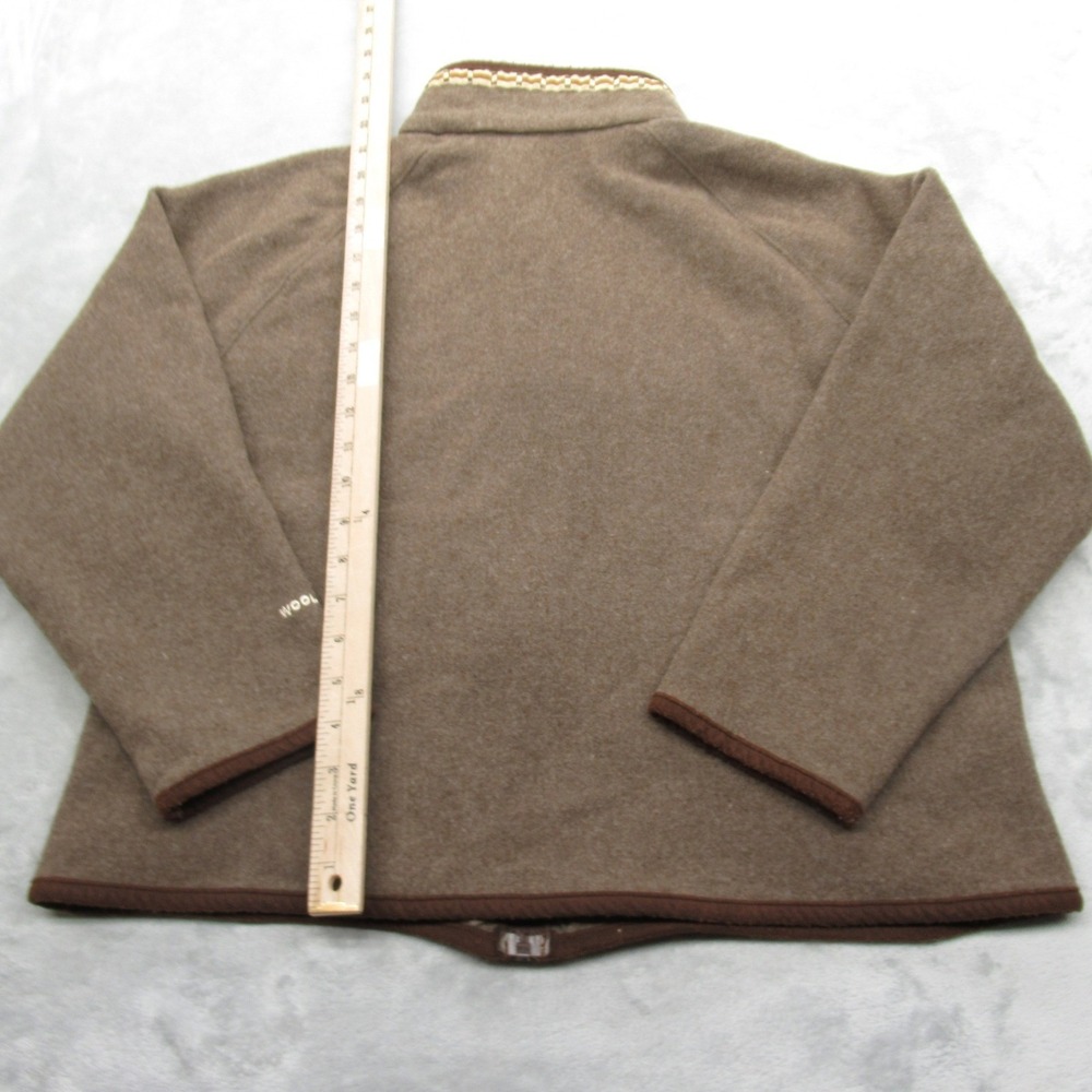 Woolrich Wool Jacket Women XL Brown Aztec Southwestern Trim FullZip READ VTG - Picture 9 of 13